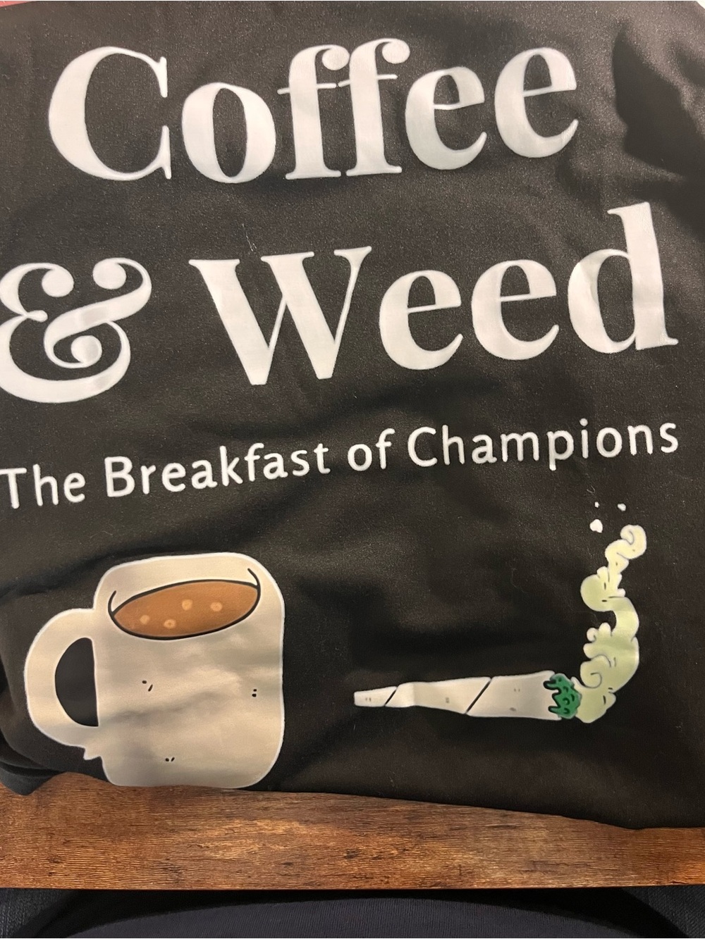 Coffee & Weed Graphic Tee - Black with White Print